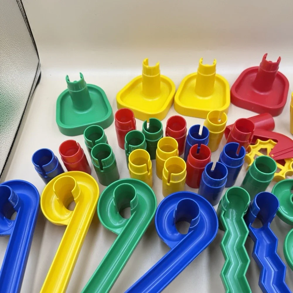 Discovery Toys Marbleworks Marble Maze- 35 Piece Lot Vintage 80s Collectible Toy